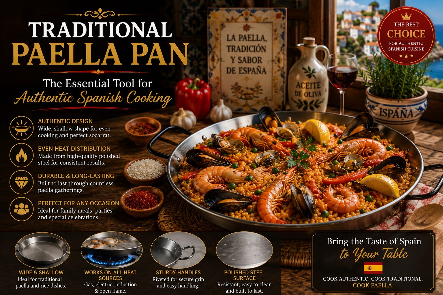 Traditional Paella Pan: The Essential Tool for Authentic Spanish Cooking